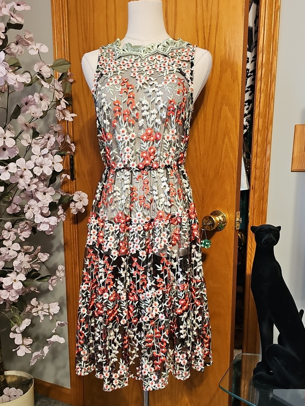 Anthropologie HD In Paris Full Embroidered Dress